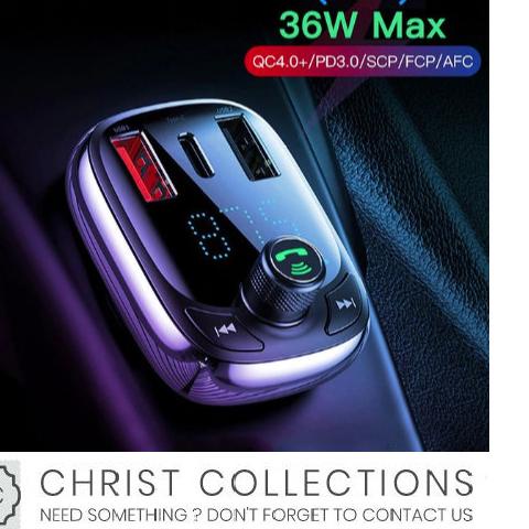 CAR CHARGER MOBIL FM TRANSMITTER BLUETOOTH QC 4.0 PD 3.0