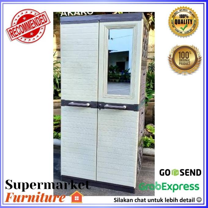 

LEMARI PLASTIK AKAKO LP2P ELEGANT TERBARU CERMIN stock ready