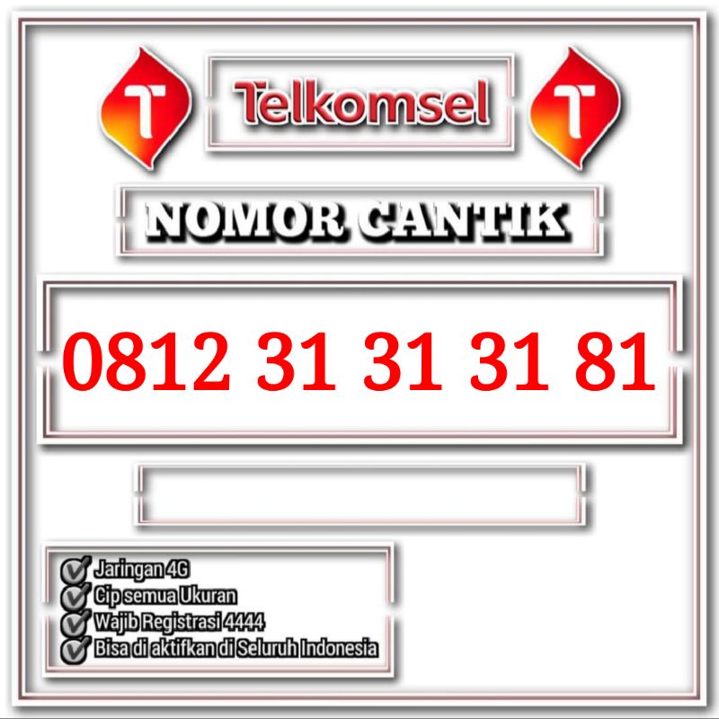 nomor cantik simpati 31 31 31 81