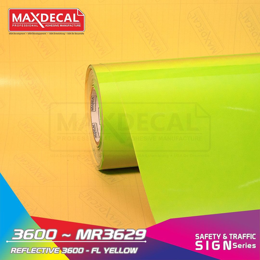 

[Meteran] Maxdecal Reflective Scotlite 3629 FL.Yellow 60cm