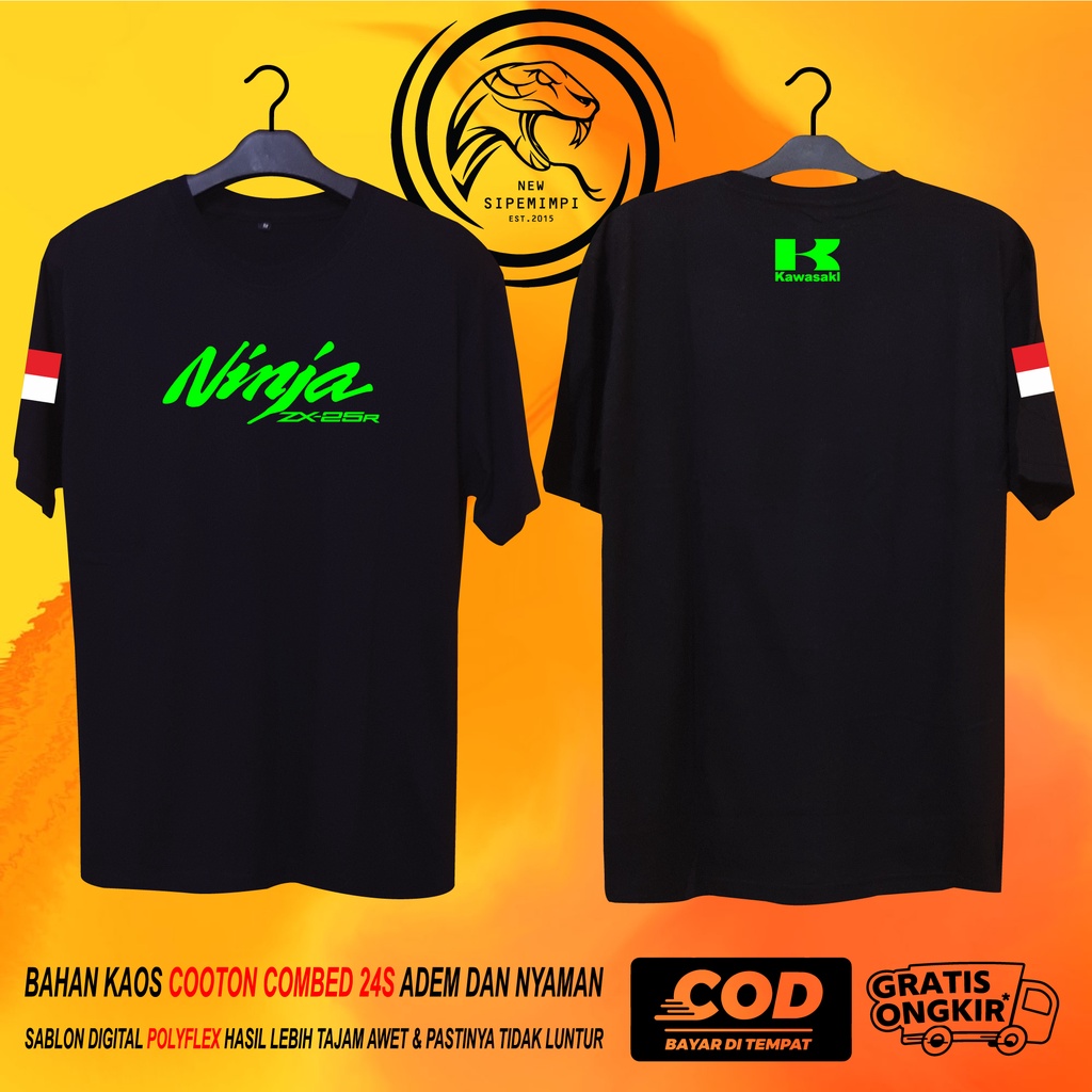 BAJU KAOS KAWASAKI NINJA ZX-25R KATUN COMBED 24S PREMIUM