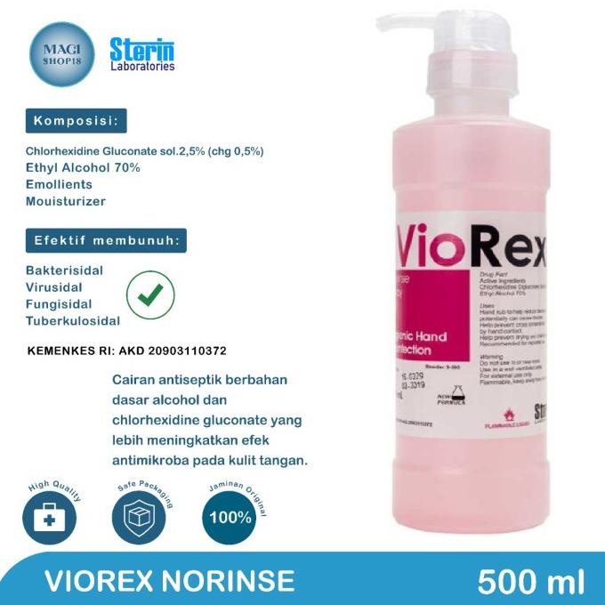 Jual Hand Sanitizer Steril Tahan Lebih Lama Viorex Norinse Kemasan 500 Ml Shopee Indonesia 7115