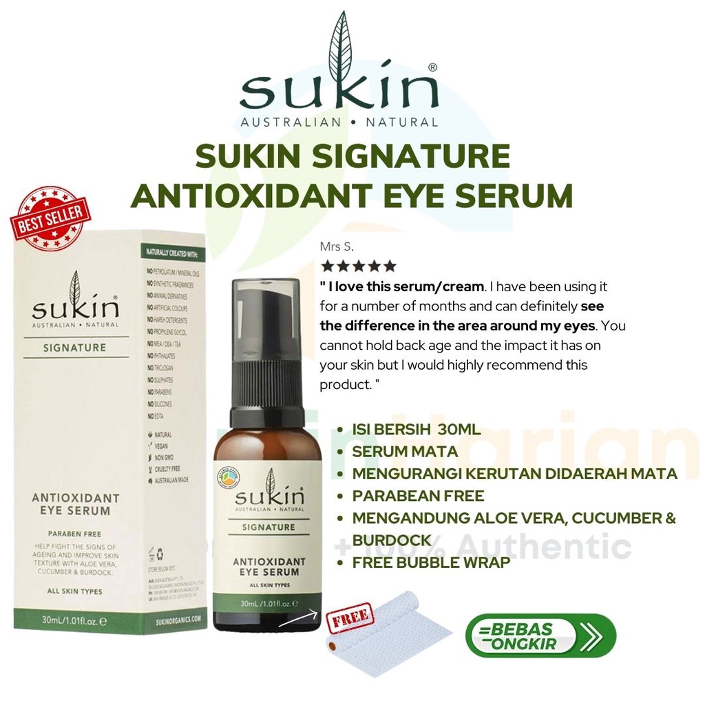 PROMO CLEARNCE SUKIN ANTIOXIDANT EYE SERUM MATA CREAM SIGNATURE ANTIAGING - 30 ML