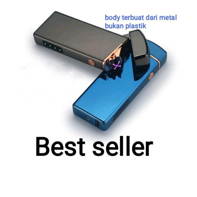 Korek api electrik charger sensor led  fingertouch  free box + kabel cas