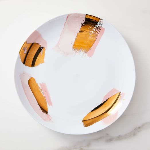 Dinner Set Keramik Pink Gold- Piring Makan Dinner & Salad Keramik