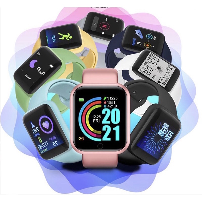 (COD) Smartwatch Y68 Jam Tangan Pintar Pria Wanita Olahraga / Smartwatch Y68 Sport Tahan Air Fit Blu
