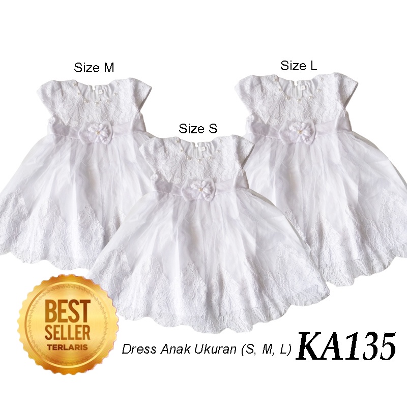 Jual Dress Warna Putih 1 Tahun Gaun Baptis Anak 2 Tahun Baju Warna