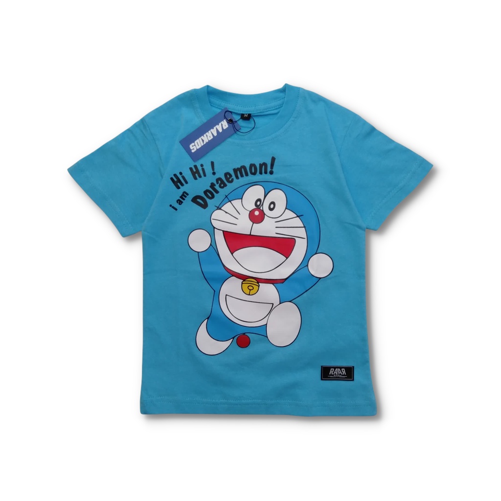 Raarkids baju doraemon anak perempuan laki laki premium kaos untuk umur 1 8 tahun lengan pendek