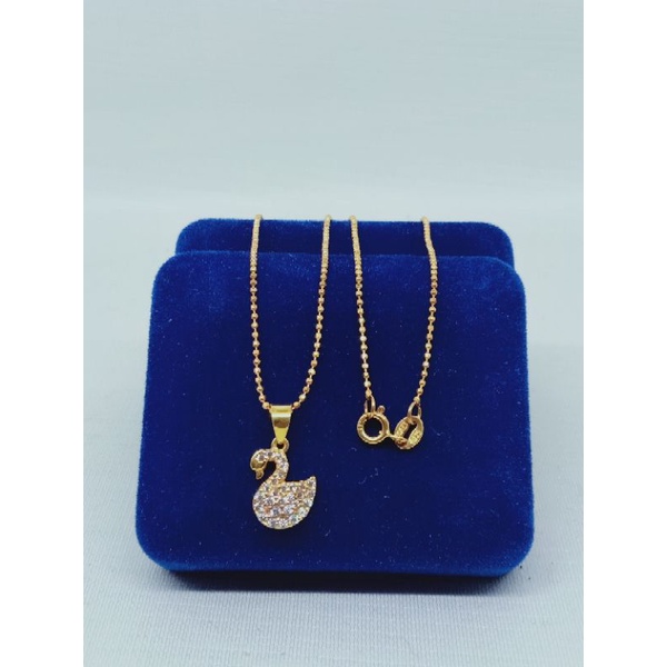 Kalung mini bijilada + liontin ducky mp corr/ kalung perak asli silver 925 lapis emas/ kalung fashion wanita terbaru