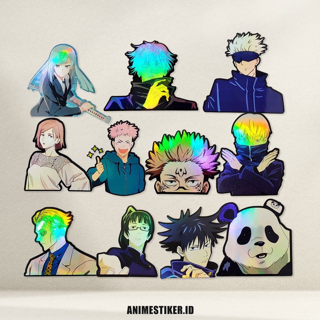 PACK STICKER JUJUTSU KAISEN STIKER HOLOGRAM STIKER ANIME STIKER PACK STIKER ANIME HOLOGRAM