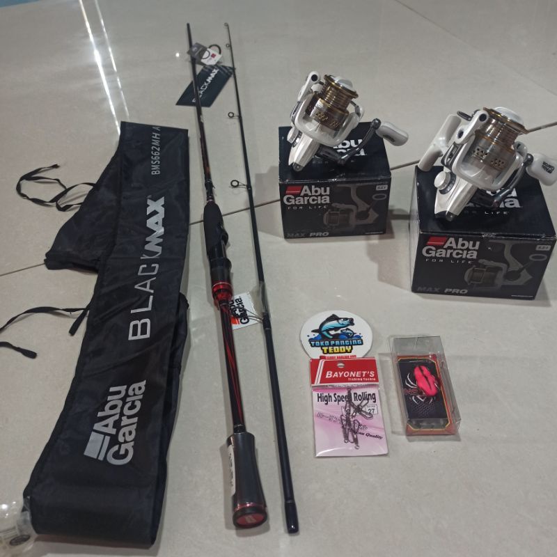 PAKET SPINNING JORAN ABU GARCIA BLACKMAX NEXT GENERATION 662MH DAN REEL ABU GARCIA MAX PRO