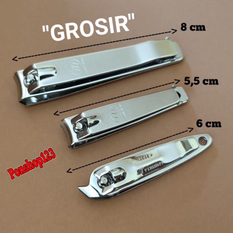 Gunting kuku stainless stel suler tajam potong kuku clipper ukuran besar model miring