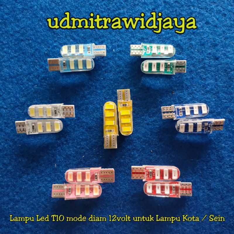 Lampu led jelly 12v mode diam Lampu Kota / Lampu SEIN / RETENG Reting Lampu T10 12volt mode diam untuk sein motor