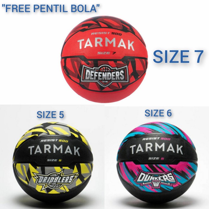 Bola Basket Tarmak Size 5, 6 & 7