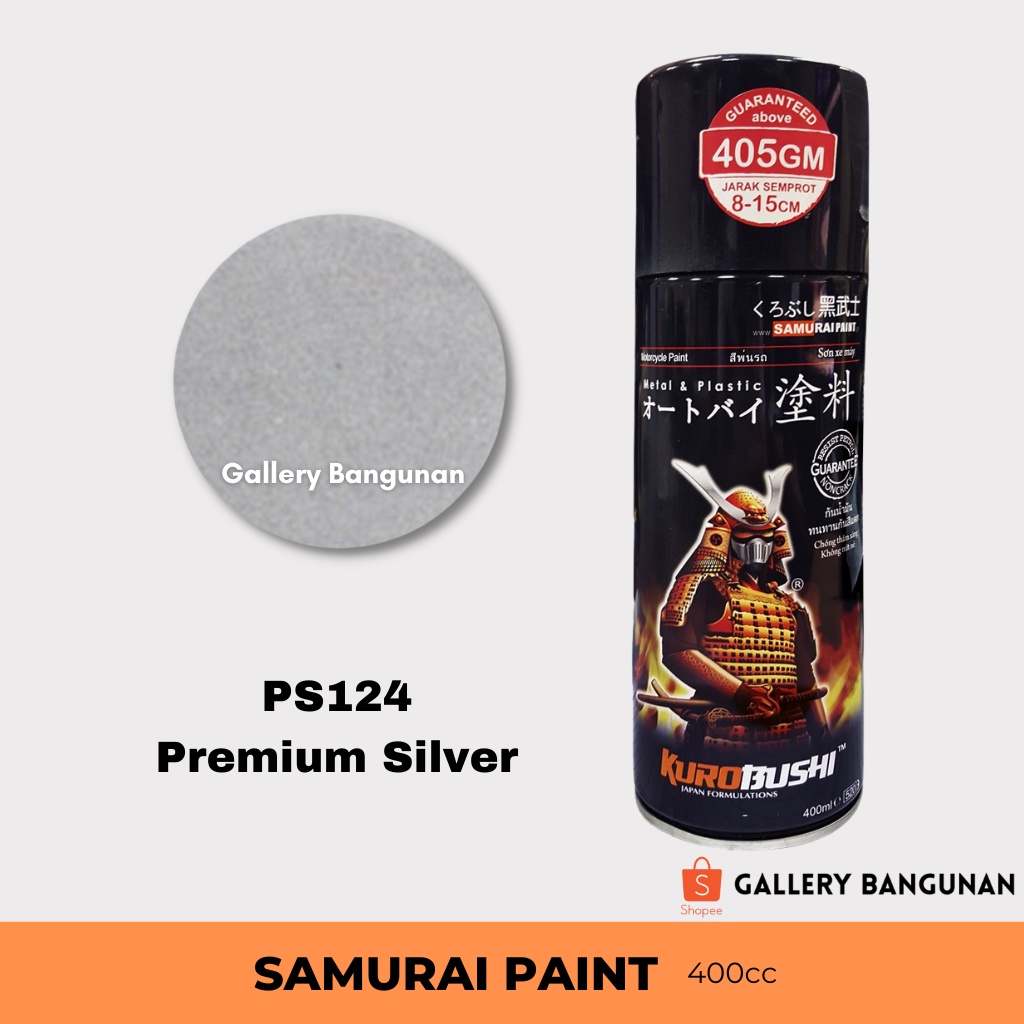 Samurai PS124 Premium Silver Cat Semprot Motor Pilok Pylok Pylox Sepeda Aerosol PS124 Standart