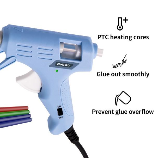 

Deli Hot Melt Glue Gun /Lem Tembak 20W Biru/Pink Gratis 10Lem DL39002X - Biru
