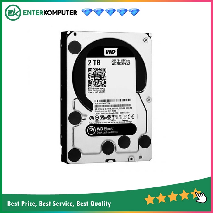 Harddisk WDC 2TB SATA3 64MB - Black - WD2003FZEX - Garansi 5 Th