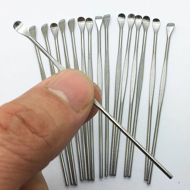 Korek kuping besi lurus 10pcs korek kuping murah pembersih telinga stainless ear pick