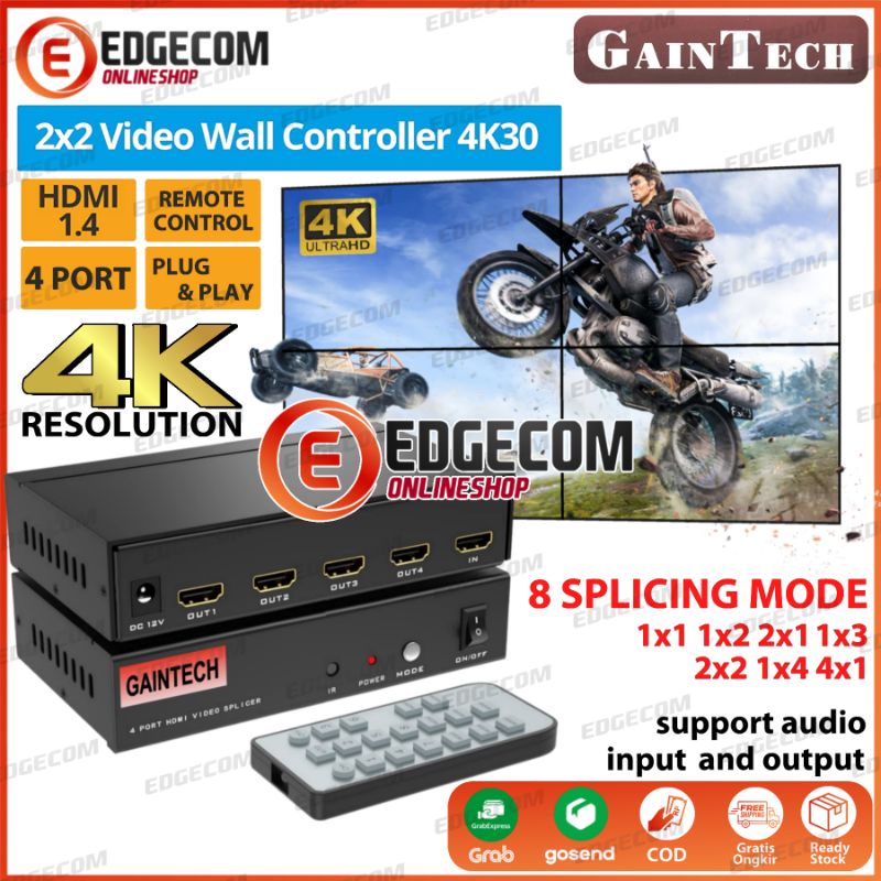 HDMI Video Wall Splicer Controller 2x2 4 Port GAINTECH