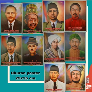 POSTER GAMBAR PAHLAWAN NASIONAL INDONESIA UKURAN 25 X 35