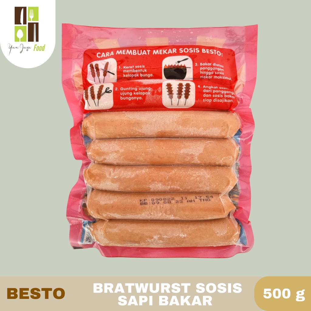 Besto Bratwurst Sosis Sapi Bakar Jumbo Ori [500gr]