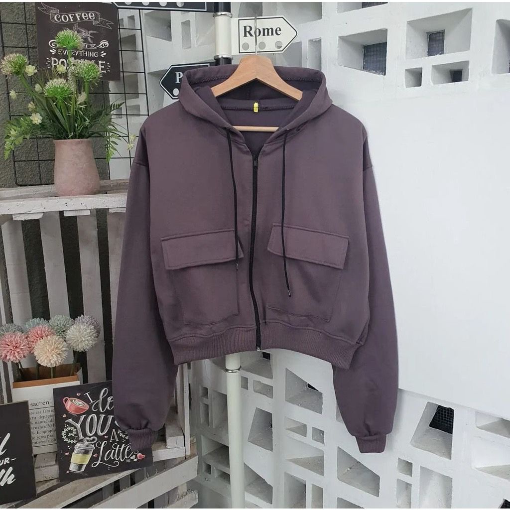 JACKET ZARRA CROPE SWEATER WANITA OVERIZE KOREAN STYLE