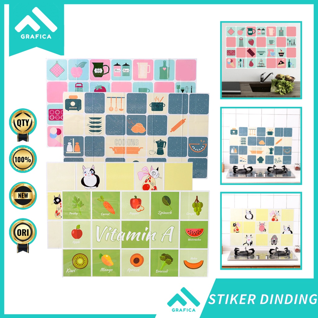 STIKER DINDING WALLPAPER DINDING DAPUR ANTI NODA MINYAK BAHAN BERKUALITAS / WALPAPER DINDING DAPUR W