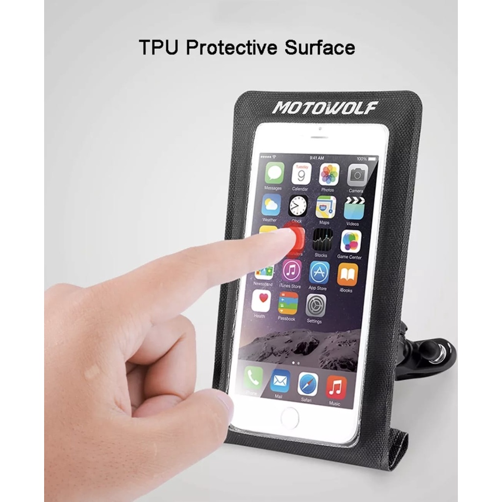 motowolf holder handphone MDL 2818 waterproof touchscreen tahan air