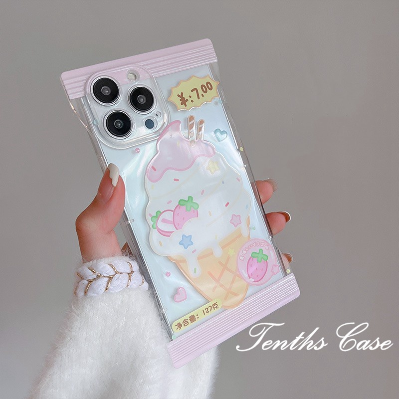 Redmi 12C 10C 10A 10 Redmi Note 12 11 11s 10 9 8Pro Redmi 9T 9C 9A 9 Xiaomi 12 Lite 11Lite 12T 11T 10T Poco M3 X4Pro Soft Case Tpu Motif Es Krim Untuk