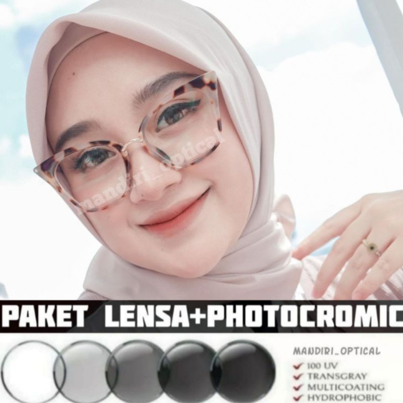 Kacamata fashion | kacamata wanita photocromic anti radiasi bisa request minus