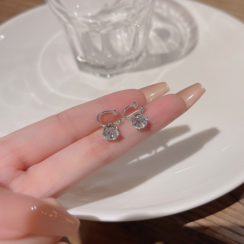 Anting Klip Tanpa Tindik Hias Zircon Untuk Wanita