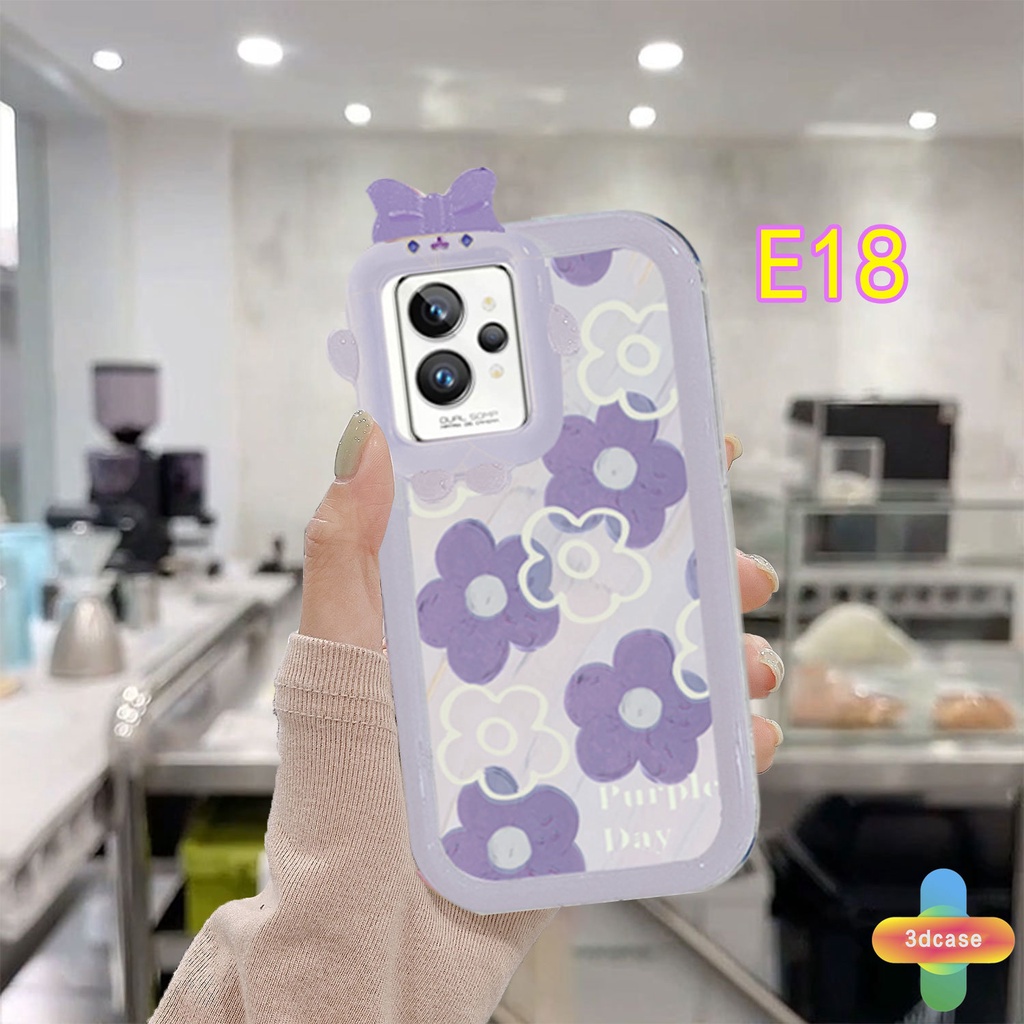 Soft TPU Case Realme C11 2021 C21Y C31 C35 C15 C21 C25 C20 C3 C12 C2 C25S 5S 5 5S 5i C17 7i 9i C1 C25Y C2 C3i 6i C20A V11 Narzo 20 10 10A 20A 30A A7 A5S A15 A16 Y12 Y20 Y15S A03 Green Flowers Little Monster lens Anti-fall Case