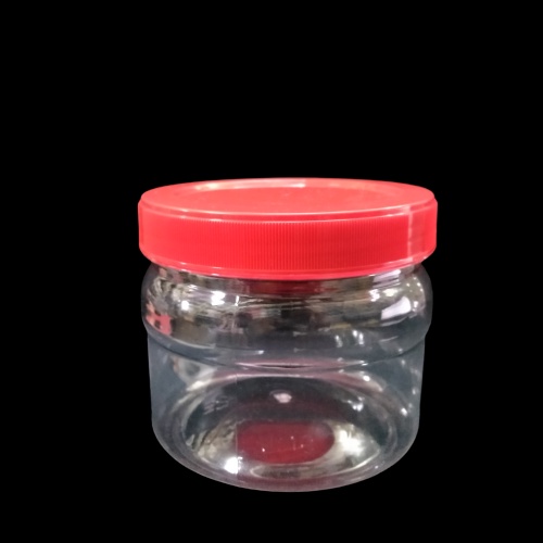 [4pcs] Toples Plastik Tutup Merah 500ml | Toples Plastik Bulat Tutup Merah 500ml