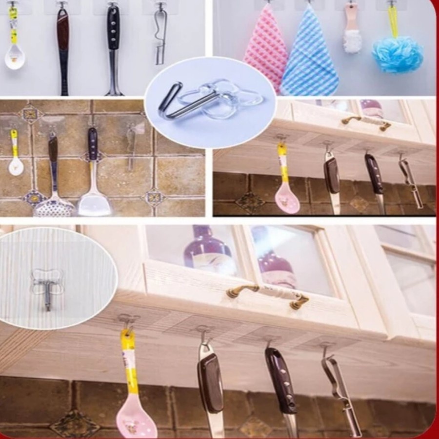 Gantungan Hook Tempel Transparan Serbaguna Magic Hanger Kaitan Kuat