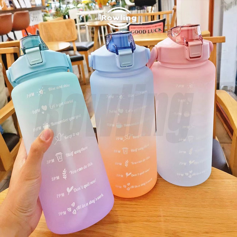 (Rowling) Botol Minum  2 Liter Botol Minum Viral Polos Reminder Import