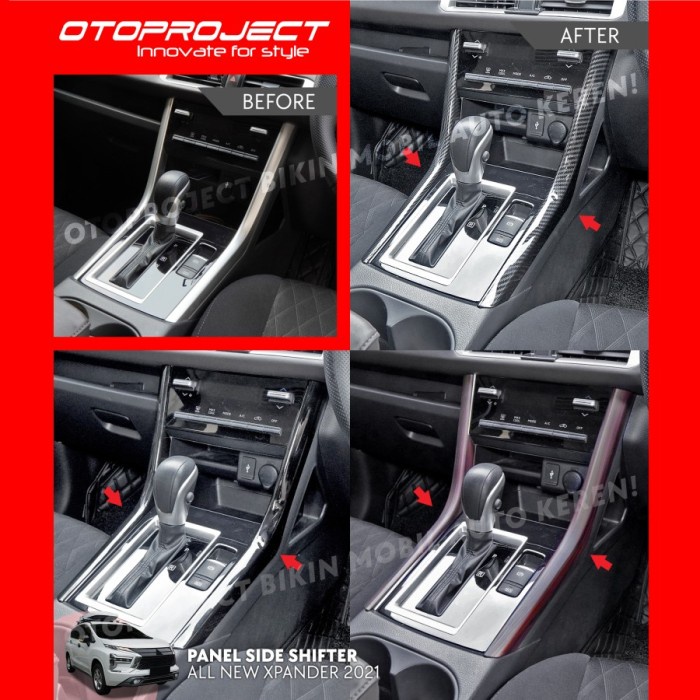 Panel Cover Side Shifter Mobil All New Xpander Cross 2022 Otoproject - BLACK PIANO