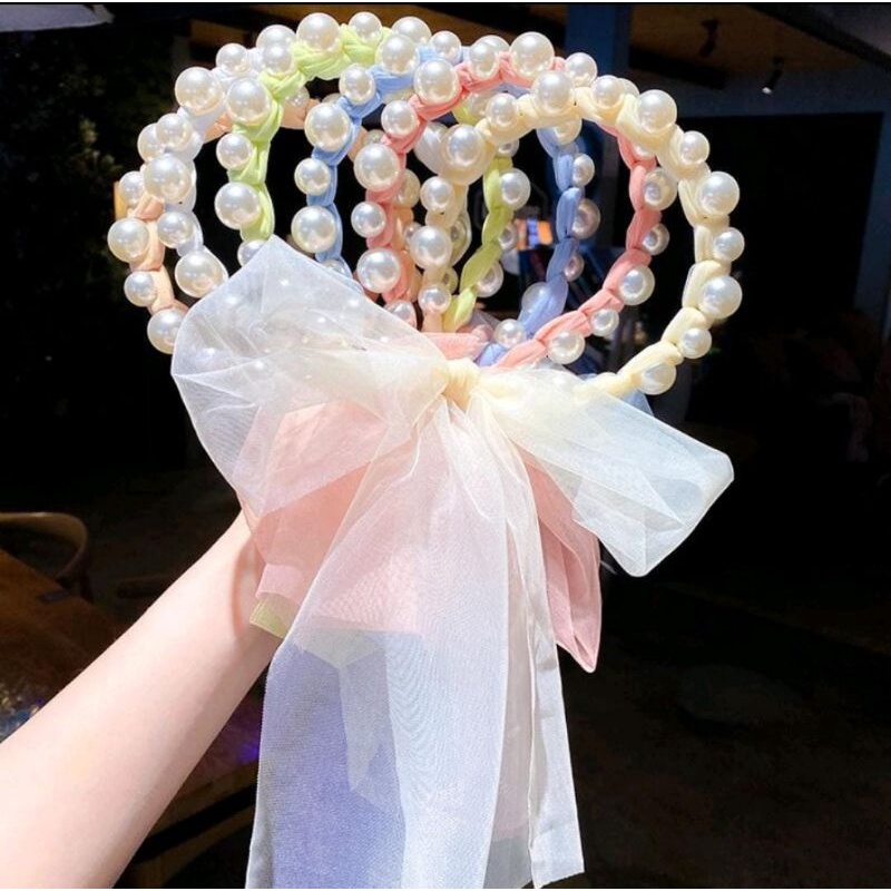 Bando Anak Model Mutiara Aksesoris Rambut Headband Anak