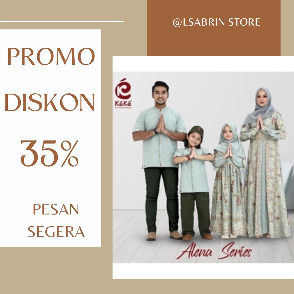 SARIMBIT KEKE ALENA SERIES SAGE GREEN - GMSR K 2111 GAMIS ANAK