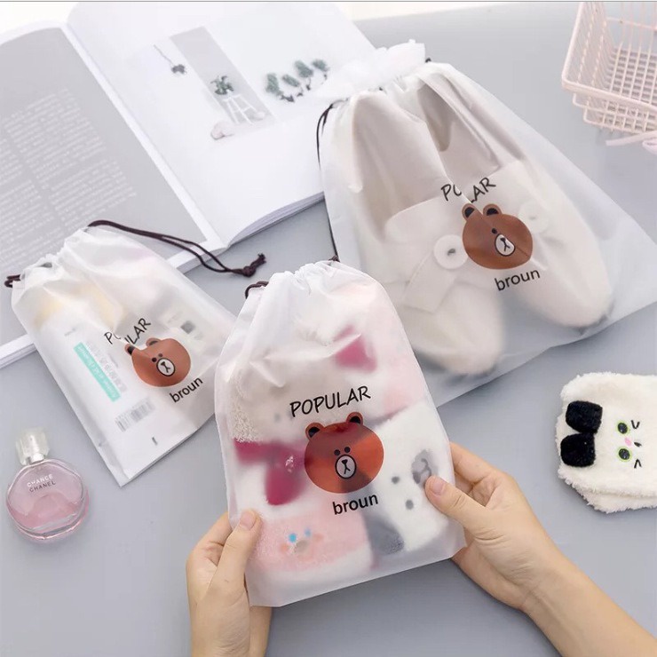 Murah Lebay S120 Tas Kosmetik Line Pouch Line Transparan MakeUp Anak Sekolah Travel Bag Wanita Fashion