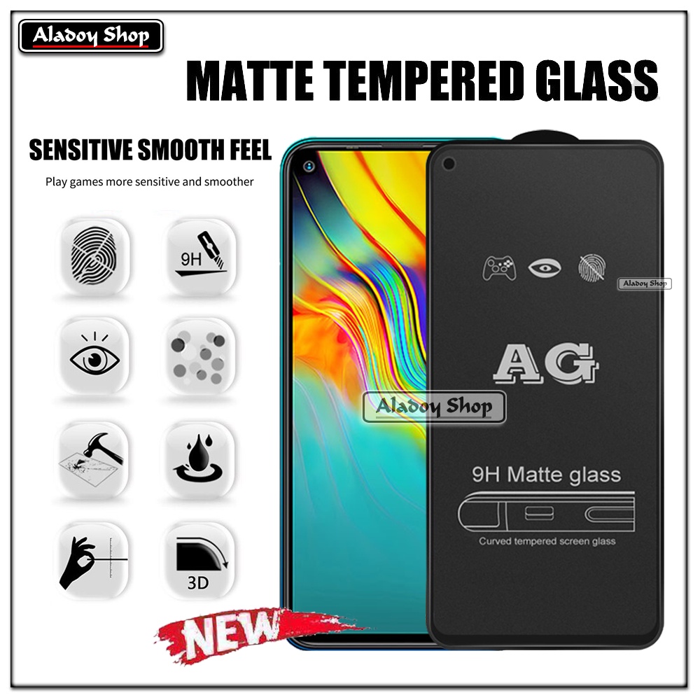 INFINIX HOT 9 PAKET 2IN1 Tempered Glass Matte Anti Glare Full Layar dan Tempered Glass Kamera