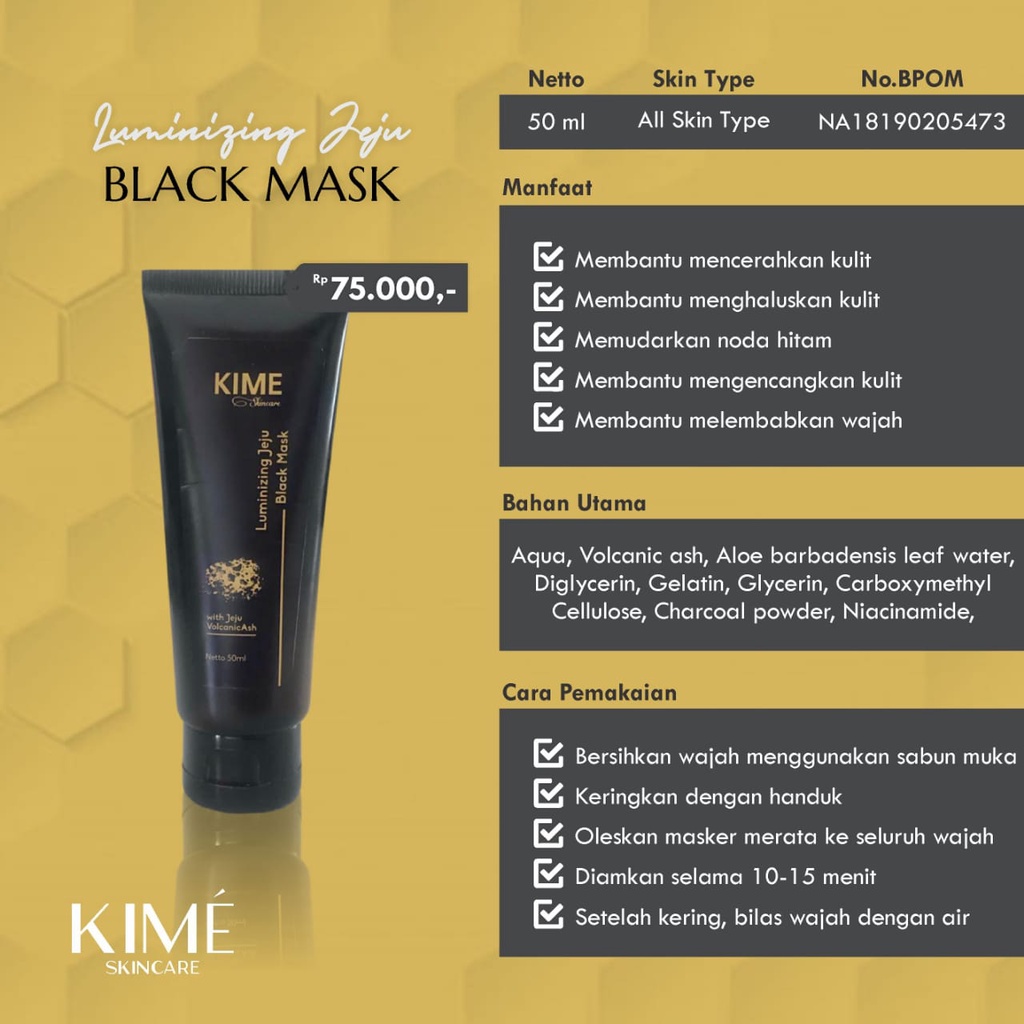 Promo Bundle Black Mask dan Brightening Soap Sabun Kime Skincare