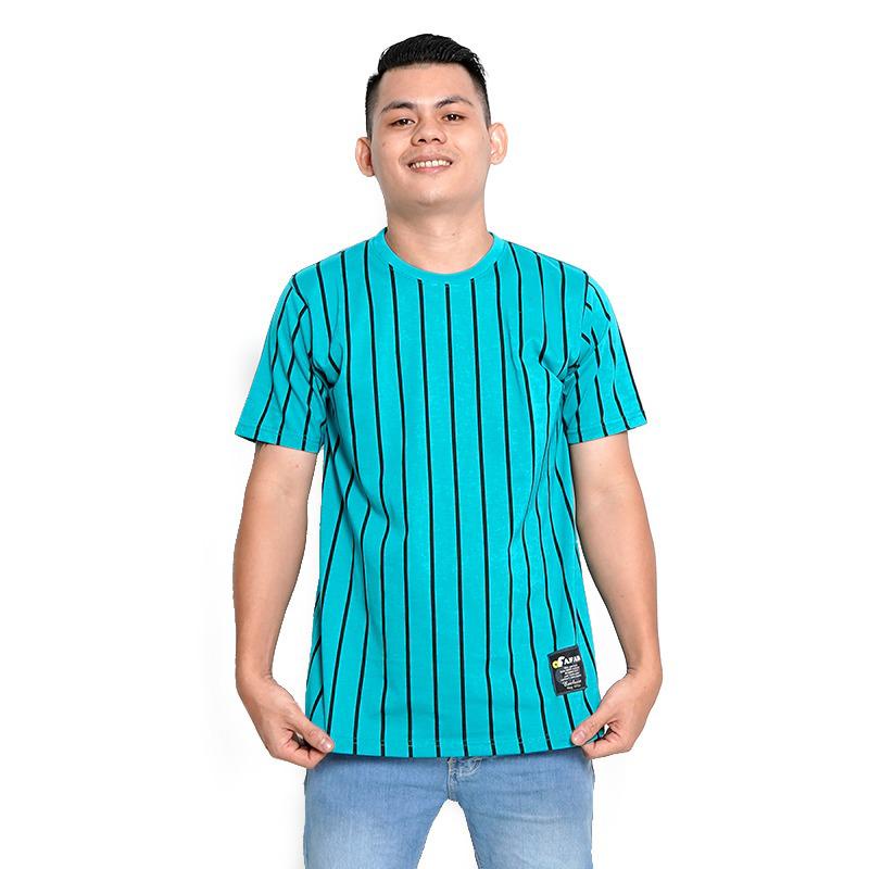 Kaospolos - Kaos stripe vertikal salur belang belang | atasan baju kaos oblong garis garis lengan pendek pria wanita t shirt M L XL