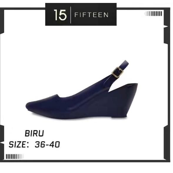 I65D 15 SHOP --- Sepatu Tali Wedges Wanita Glossy Tinggi Jelly Shoes Wanita / Miuccia PEK