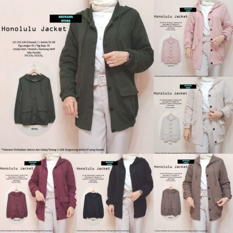 Jaket Wanita Bahan Rajut Uniqlo Knit Melar HONOLULU JACKET BY NAURANA STORE