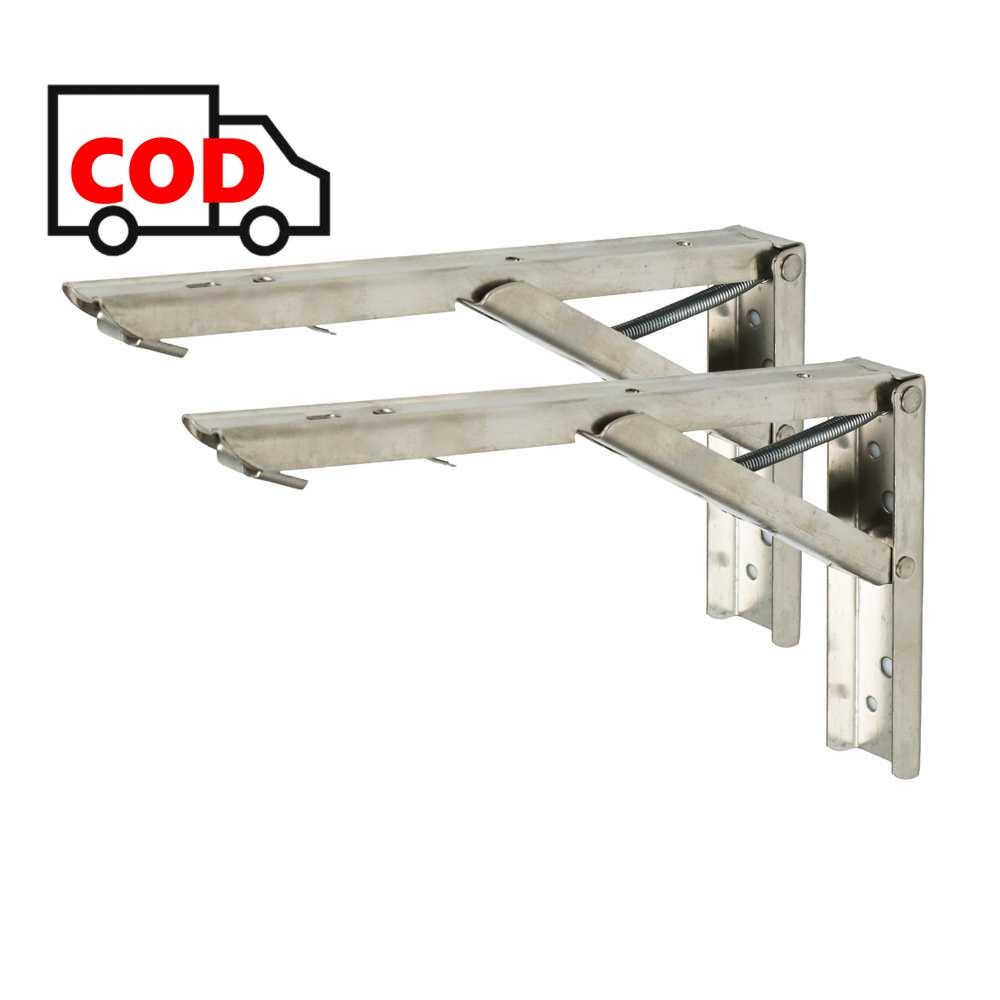 Engsel Meja Lipat Siku Rak Tempel Dinding Stainless 65kg 12 Inch 2PCS Bracket Kokoh Kuat Meja Tekuk 