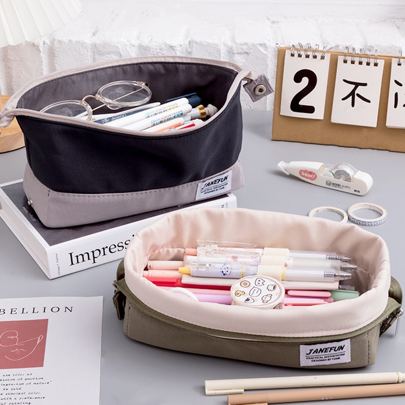 

New Hit Color Pencil Case Large Capacity Pen Bag Table Stationery Holder Portable Storage Pouch Cont