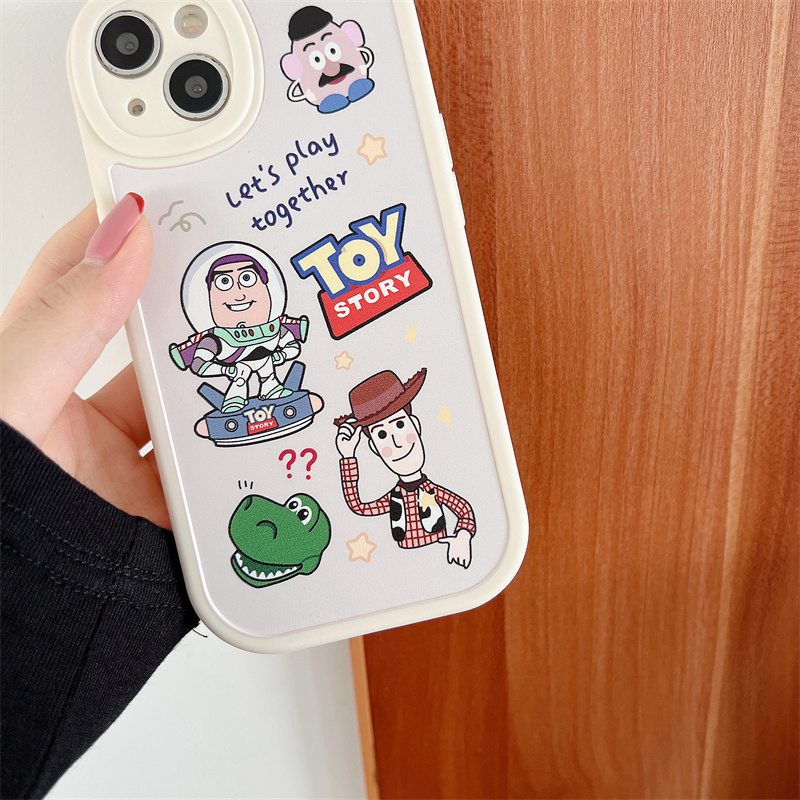 Cute Toy Story Dinosaur Soft Case Apple IPhone 6S 7 8 Plus XR XS Max 11 12 13 14 Pro Max 14 PLUS Black Silicone Case for Girl Gift Baolongwish