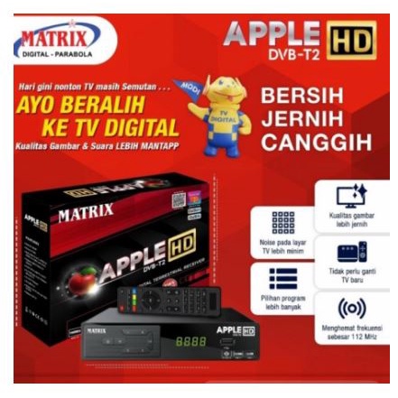 Set Top Box Tv Digital Matrix Apple Merah