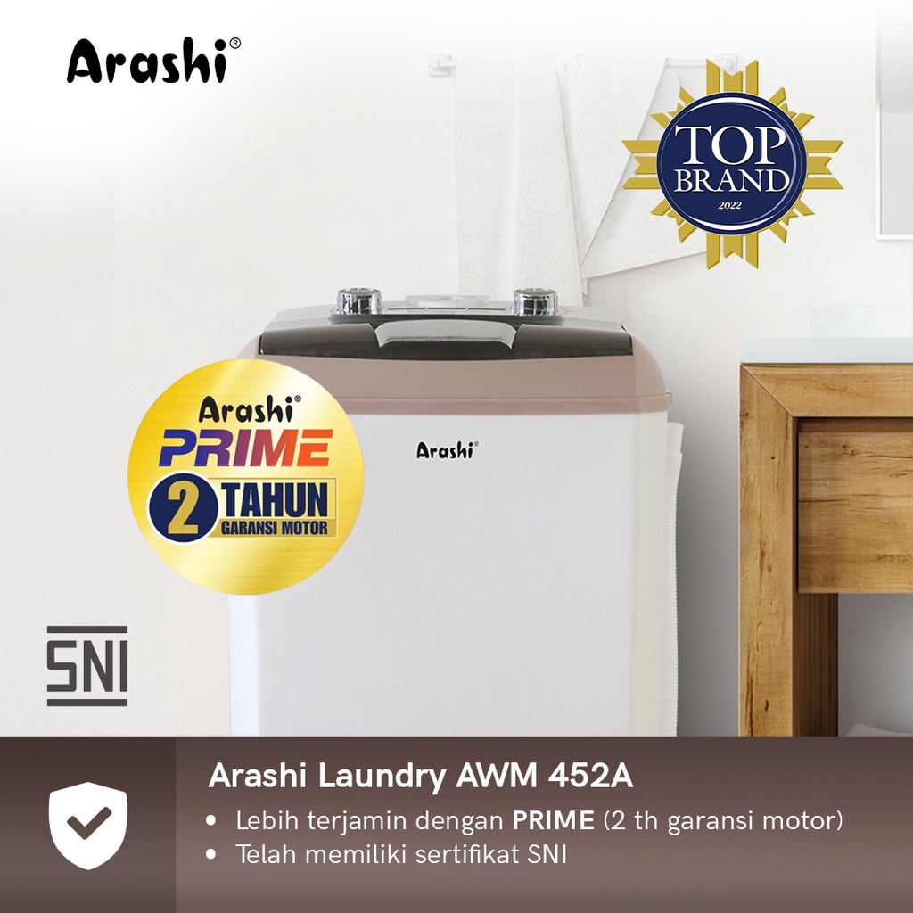 Arashi AWM 452A Mesin Cuci Portable 4.5 Kg - Mesin Cuci Mini Portable Arashi AWM452A AWM-452 A