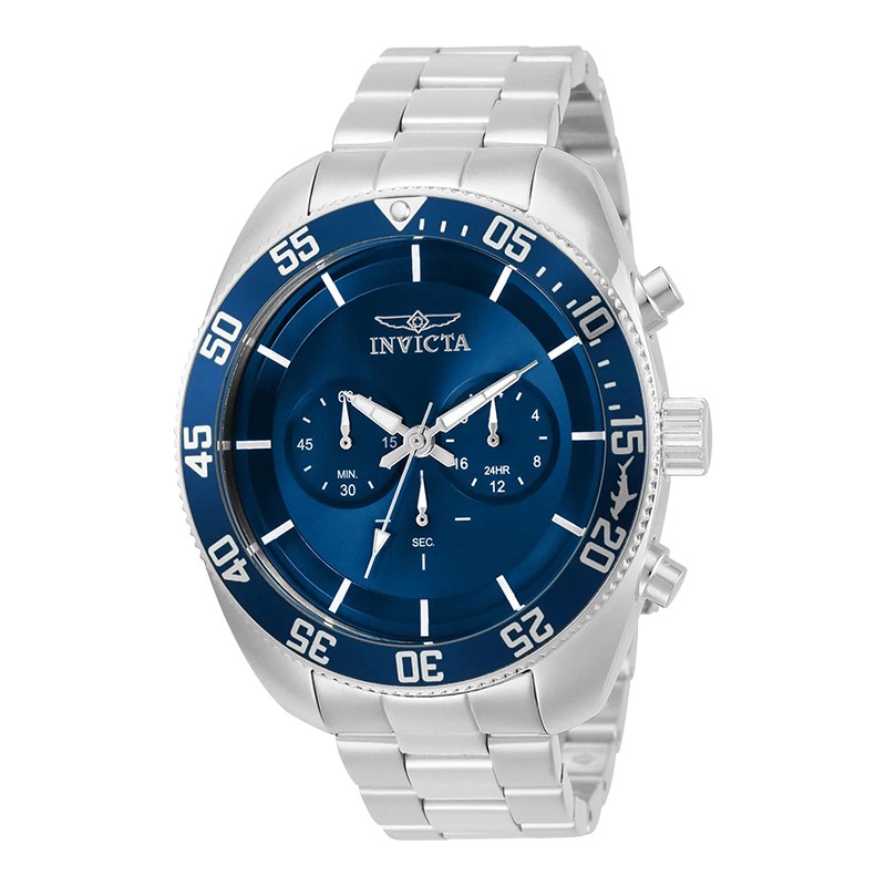 Jam Tangan Pria INVICTA Pro Diver 30055 Chronograph Blue Dial Stainless Steel Strap